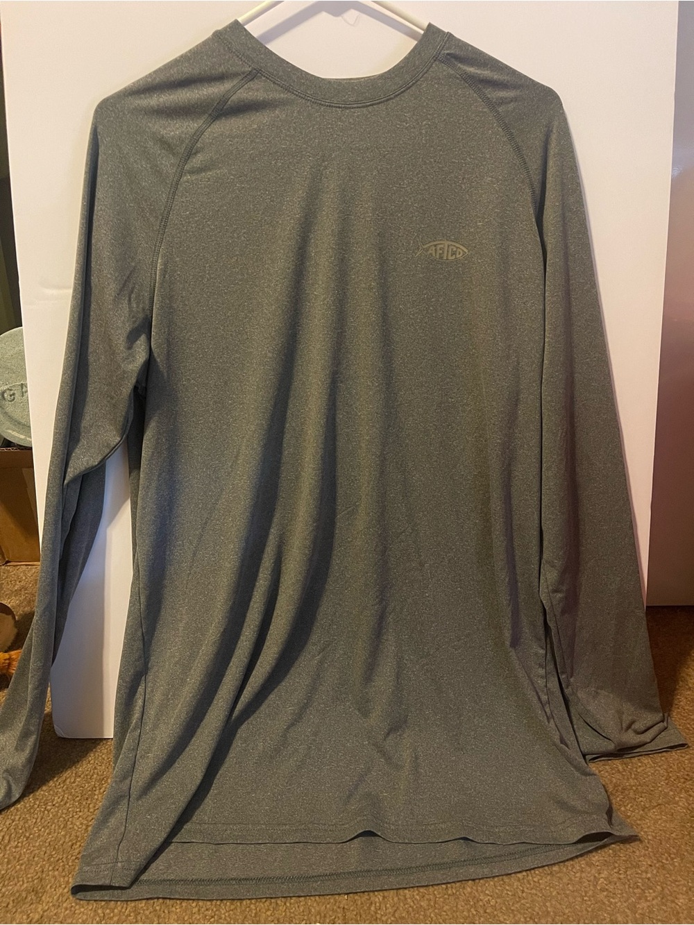 AFTCO Olive Green Long-Sleeve Performance Crew